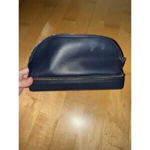 Mark & Graham DUAL TRAVEL ORGANIZER Navy Blue Leather Jewelry Case